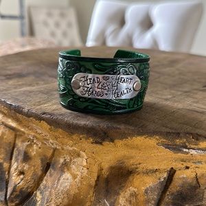 4H Hand stamped cuff bracelet